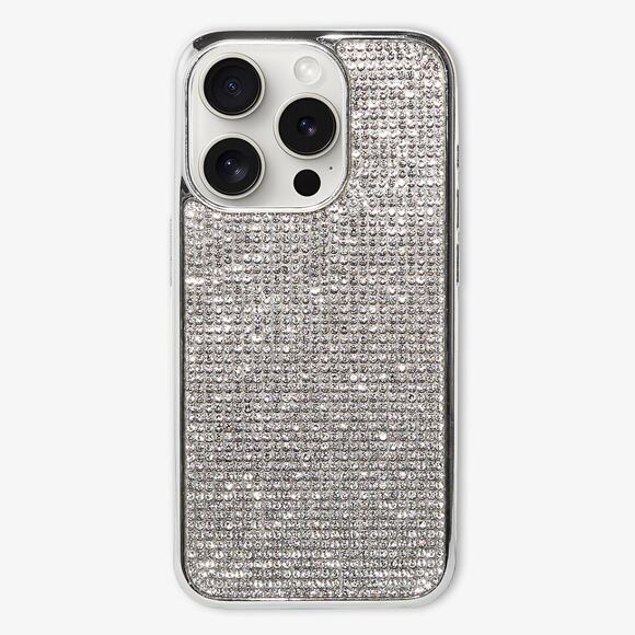 LEMONLIMEBLUE Other - iPhone 15 Pro Luxury Rhinestone Glitter Silver Phone Case